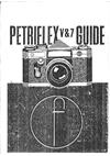 Petri Petriflex V manual. Camera Instructions.